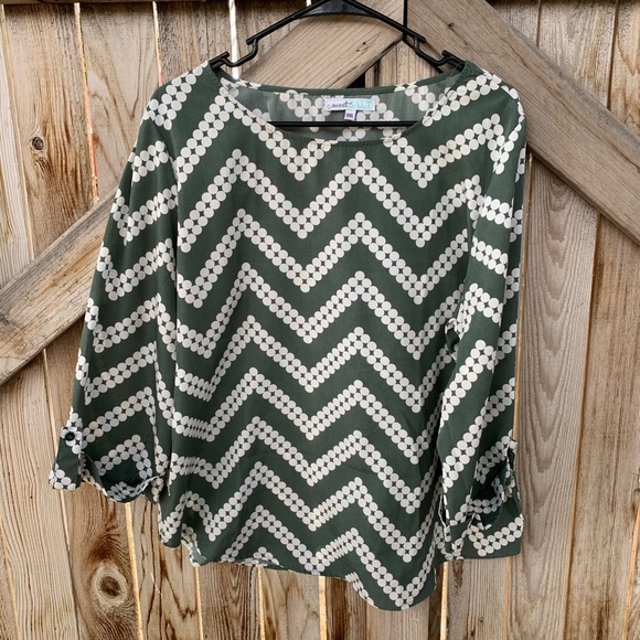 Sweet Salt Tops - Sweet Salt blouse long sleeve chevron XXL